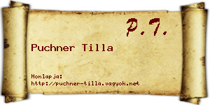Puchner Tilla névjegykártya
